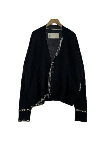 OUAT BLACK OFFICE CARDIGAN 和紙混 カーディガン 2 黒