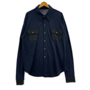 Dhal 長袖シャツ Super120's TOP Wool Jersey Flap Shirt (2)
