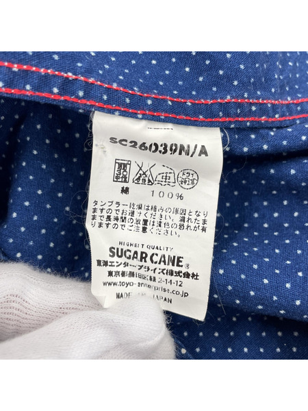 SUGAR CANE　L/Sドット柄ウエスタンシャツ (L)