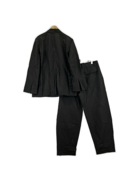 lea boberg ウールリネン ストライプセットアップ 3 グレー