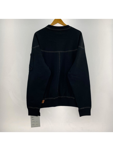 SUNSEA スウェットシャツ TECHNOLOWGIA SWEATSHIRT 3 ブラック