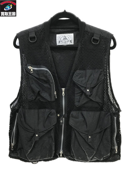 BAL MESH UTILITY VEST (L)/メンズ/メッシュベスト/黒/ブラック[値下