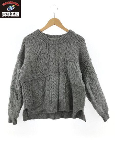 CLANE 16AW PATCHWORK CABLE KNIT [値下]