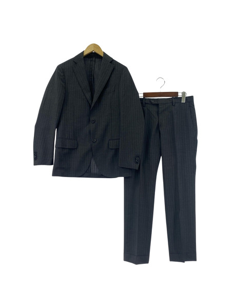 LARDINI ウール ストライプ セットアップ スーツ 44 グレー[値下]