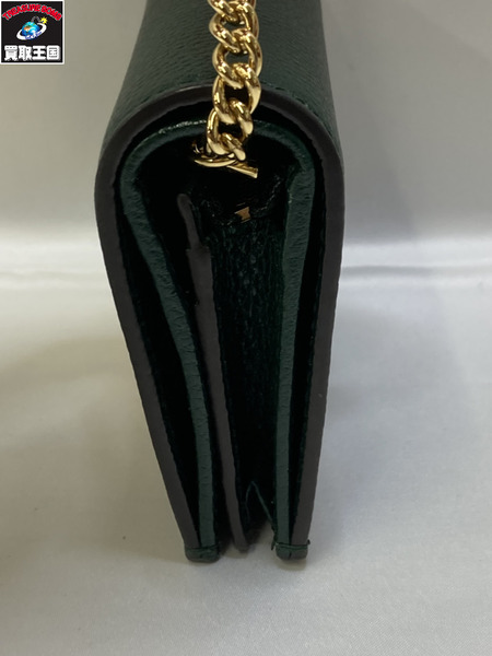 GUCCI グッチ 570660　ズゥミ チェーン付き カードケース コンパクトウォレット グリーン