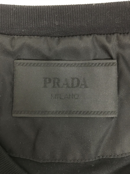 メンズラグ衣料 PRADA 胸ロゴプレート Tシャツ 黒