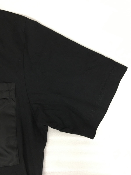 メンズラグ衣料 PRADA 胸ロゴプレート Tシャツ 黒