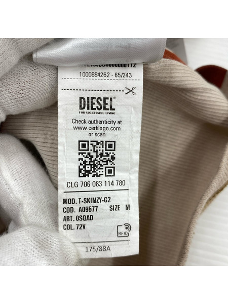 DIESEL 半袖Tシャツ・カットソー T-SKINZY-G2 総柄 ベージュ