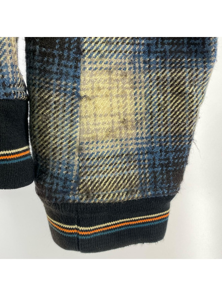 Nudie Jeans チェック柄 ウールスタジャン ブルー