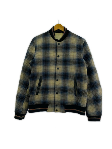 Nudie Jeans チェック柄 ウールスタジャン ブルー