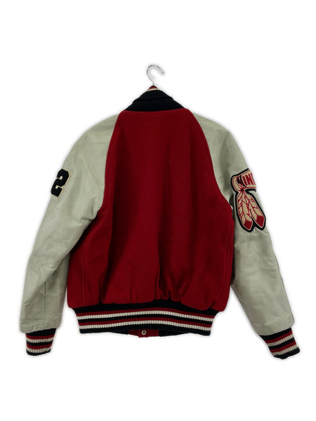 Hewitt×BACK DROP デコ 袖レザースタジャン