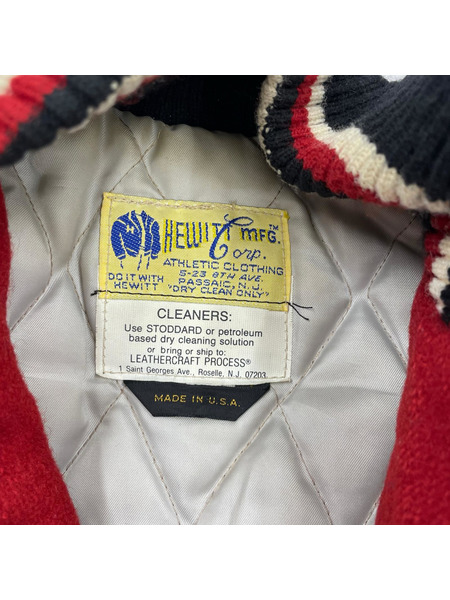 Hewitt×BACK DROP デコ 袖レザースタジャン