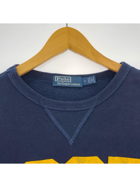 POLO RALPH LAUREN スウェット・トレーナー 前V 1967プリントスウェット 紺 (M)