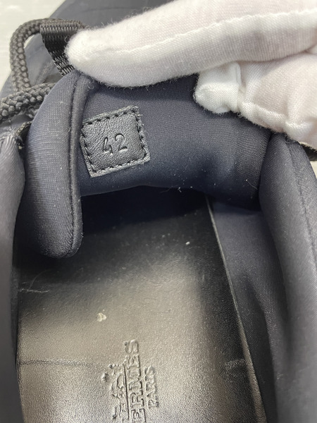 HERMES バスタートワル テクニック×カーフ×シェーヴルヴェロア ローカットスニーカー 42 ブラック