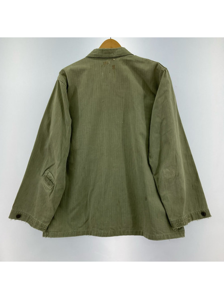 OLD・VINTAGE ジャケット USMC WW2 P-44 HBT ジャケット ガスフラップ オリーブ