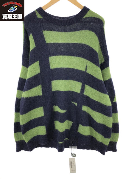 LAD MUSICIAN CREW NECK PULLOVER GREEN×NAVY (44)