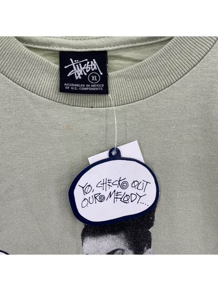 STUSSY old BIG BOYS　Tシャツ　グリーン　XL　汚レ