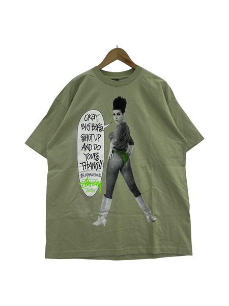 STUSSY old BIG BOYS　Tシャツ　グリーン　XL　汚レ