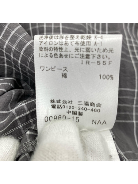 Mackintosh ノースリーブワンピース MACKINTOSH LONDON ラインチェックコットンワンピース[値下]