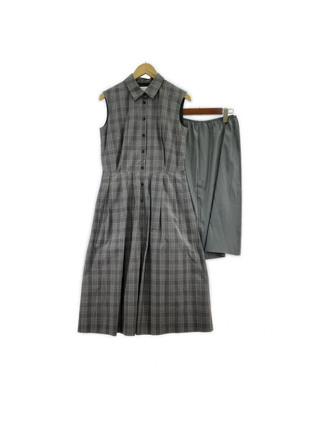 Mackintosh ノースリーブワンピース MACKINTOSH LONDON ラインチェックコットンワンピース[値下]