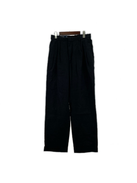 POLO RALPH LAUREN パンツ 90s~ リネン100% 2タックパンツ 黒