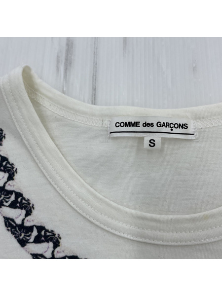COMME des GARCONS×CHROME HEARTS S/SプリントTee 白 S