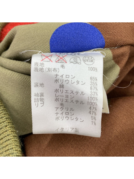 BARACUTA× ARRIS TWEED ツイード切替フライトジャケット 36 レッドオリーブ