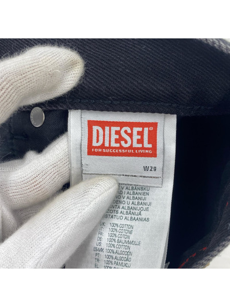 DIESEL ヒザ丈スカート デニムスカート 黒 (w29)
