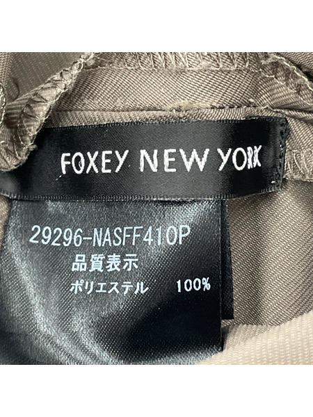 FOXEY ヒザ丈スカート ウエストリボン ストレッチグログラン
