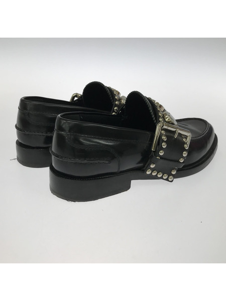 BURBERRY Marita Black Leather Loafers スタッズローファー 41 8057429