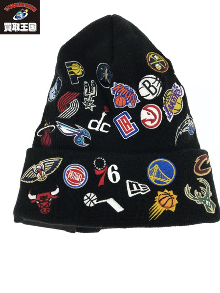 NEW ERA NBA Team Logo Allover ニット帽 黒