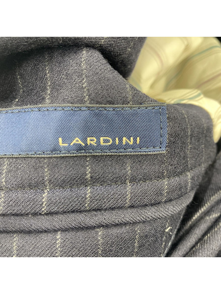 LARDINI ウール ストライプセットアップ スーツ 44 ネイビー[値下]