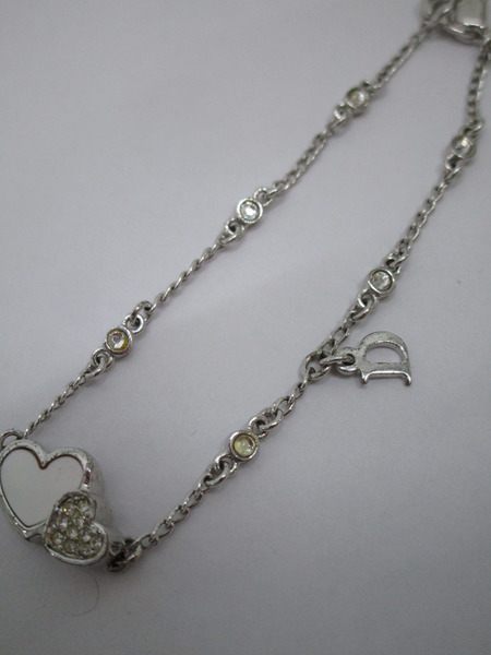 Christian Dior ディオール ラインストーン ハートチャーム ブレスレット
