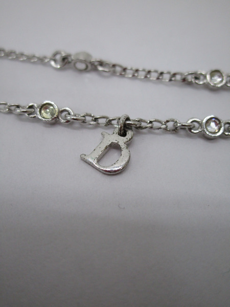 Christian Dior ディオール ラインストーン ハートチャーム ブレスレット