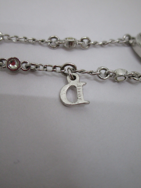 Christian Dior ディオール ラインストーン ハートチャーム ブレスレット