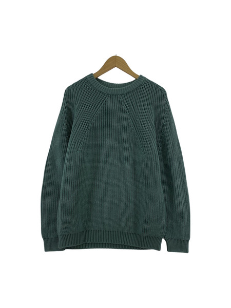 BATONER SIGNATURE CREW NECK シグネチャーニット 3 青緑 BN-22FM-030