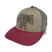 A BATHING APE NEW YOKE LOGO メッシュキャップ ピンクグレー