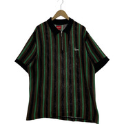 Supreme 22SS Open Knit Stripe Zip Polo XL ブラウン×グリーン