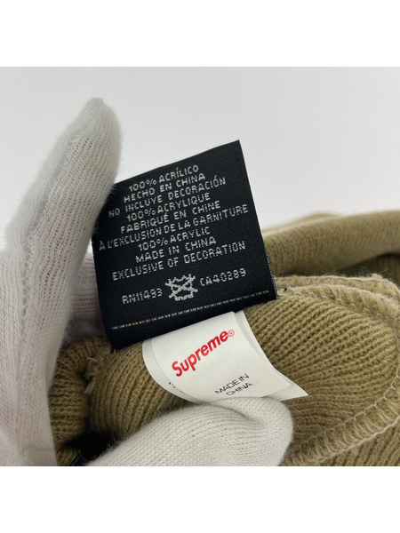 Supreme NEW ERA BOX LOGO BEANIE DARK SAND