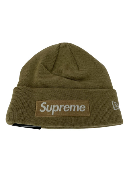 Supreme NEW ERA BOX LOGO BEANIE DARK SAND