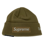 Supreme NEW ERA BOX LOGO BEANIE DARK SAND