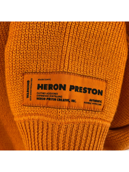 HERON PRESTON プリント ニット オレンジ (S)