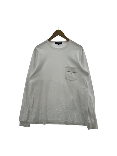 COMME des GARCONS HOMME HJ-T010 L/S カットソー (L) 白