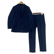 LARDINI ウール チェック  セットアップ スーツ 44 ネイビー