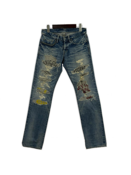HYSTERIC GLAMOUR CPR加工スタッズデニムパンツ 0204AP06 (28)[値下]