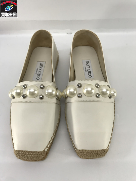 JIMMY CHOO  パールエスパドリーユ 白 (36)