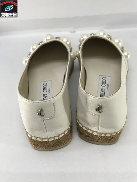 JIMMY CHOO  パールエスパドリーユ 白 (36)