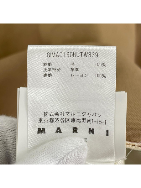 MARNI 襟レザーショートジャケット 38