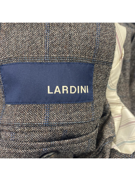 LARDINI ウール チェック セットアップ スーツ 44 グレー[値下]