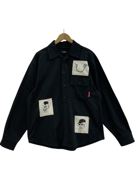 PACCBET PATCH DETAIL SHIRT パッチディティールシャツ M 黒 PACC8 B001[値下]